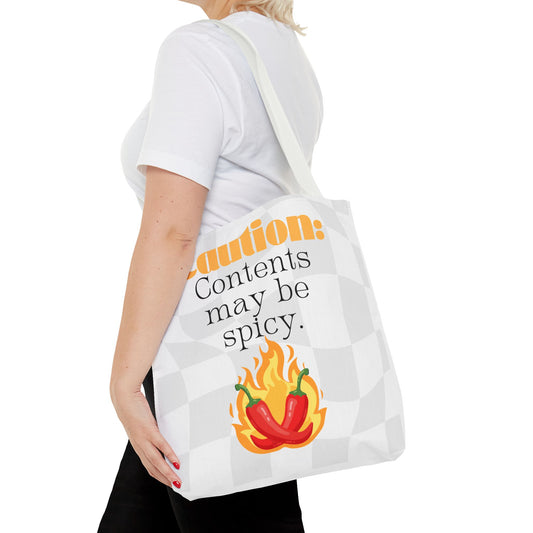 Caution: Contents May Be Spicy Tote Bag – Smut Book Lover Aesthetic Carry-All