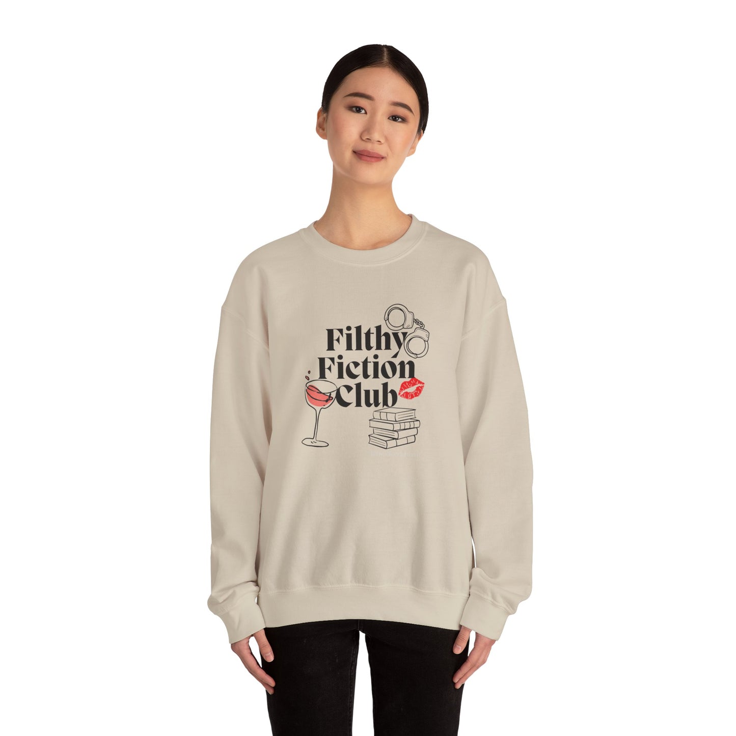 Filthy Fiction Club Sweatshirt – Bookish Smut Lover Pullover | Cozy Dark Romance Book Club Crewneck