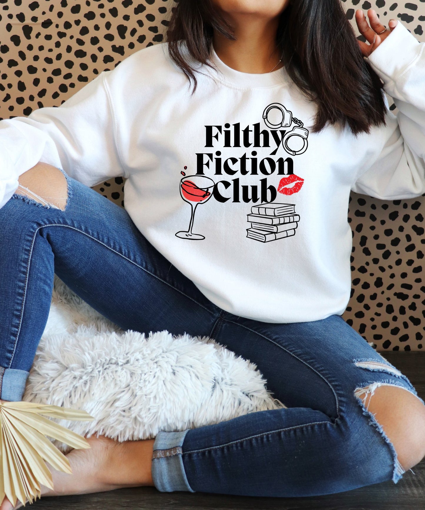Filthy Fiction Club Sweatshirt – Bookish Smut Lover Pullover | Cozy Dark Romance Book Club Crewneck