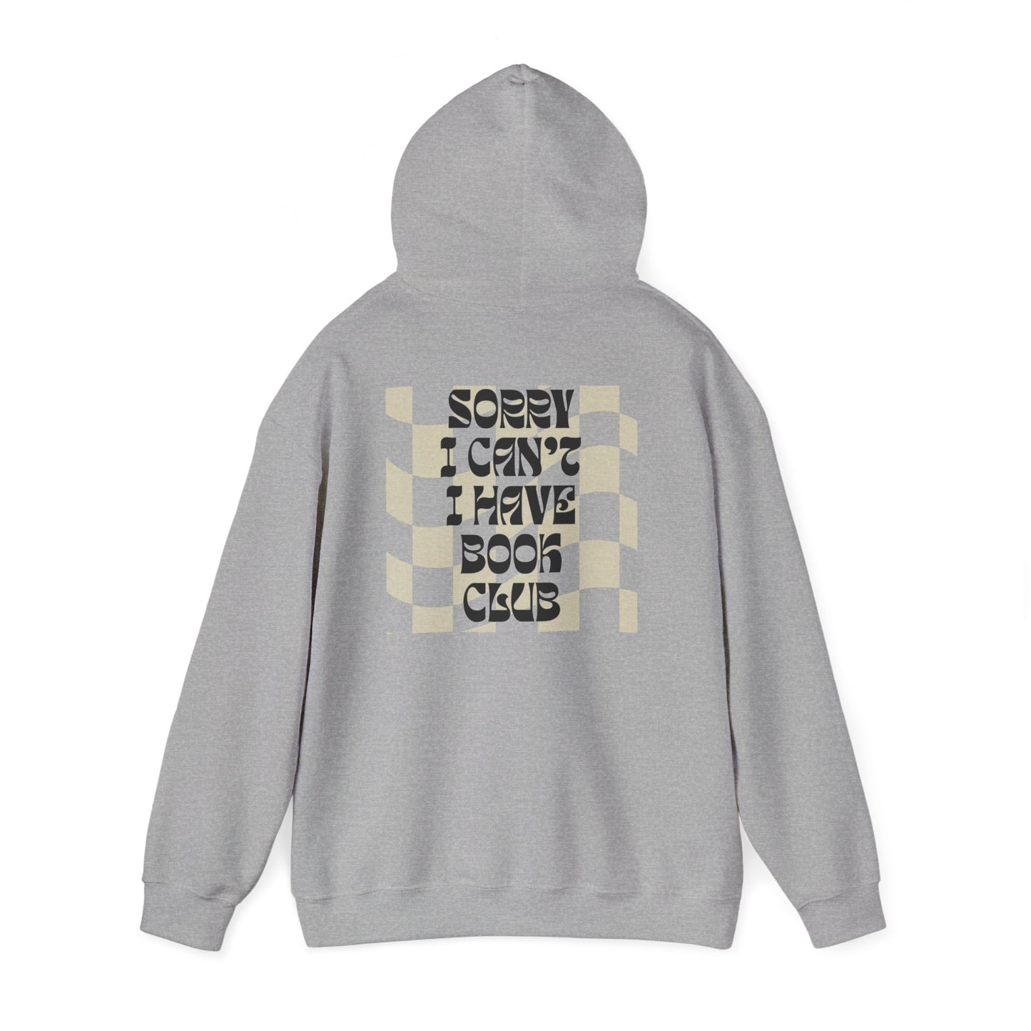 Sorry I Can’t, I Have Book Club Hoodie – Checkered Aesthetic, Bookish Girl Must-Have