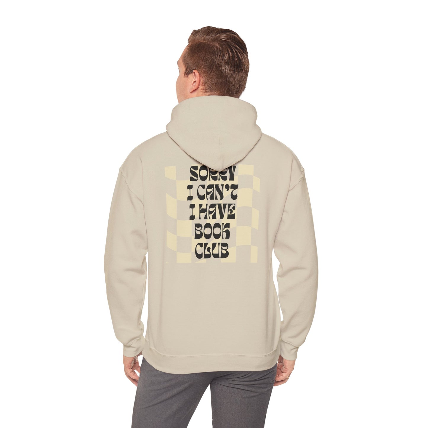 Sorry I Can’t, I Have Book Club Hoodie – Checkered Aesthetic, Bookish Girl Must-Have