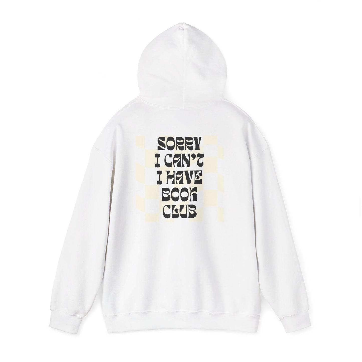 Sorry I Can’t, I Have Book Club Hoodie – Checkered Aesthetic, Bookish Girl Must-Have