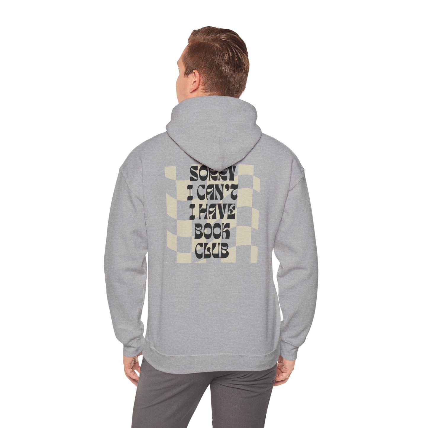 Sorry I Can’t, I Have Book Club Hoodie – Checkered Aesthetic, Bookish Girl Must-Have