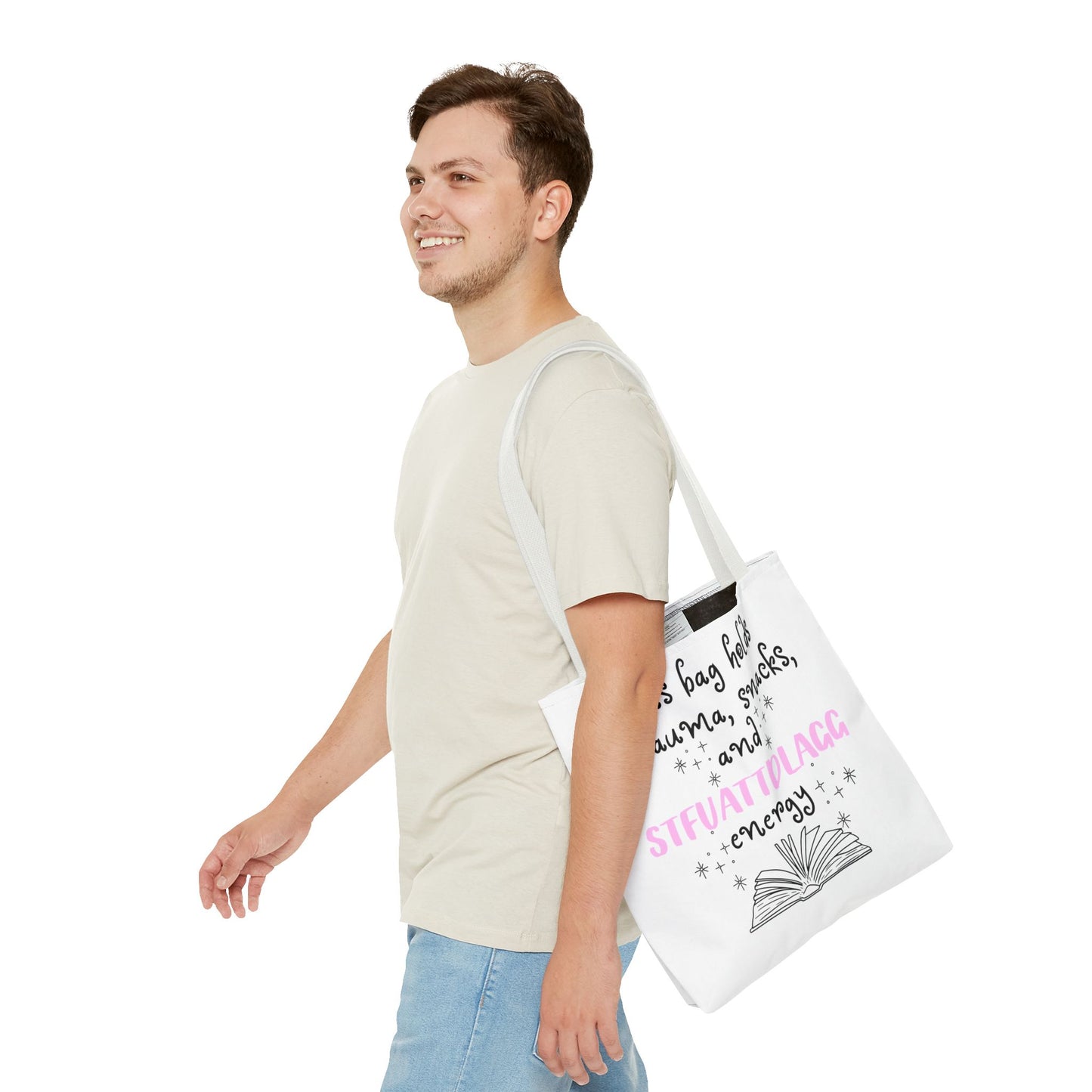 STFUATTDLGG Tote Bag – Smut Reader BookTok Bag for Snacks, Trauma & Good Girl Energy