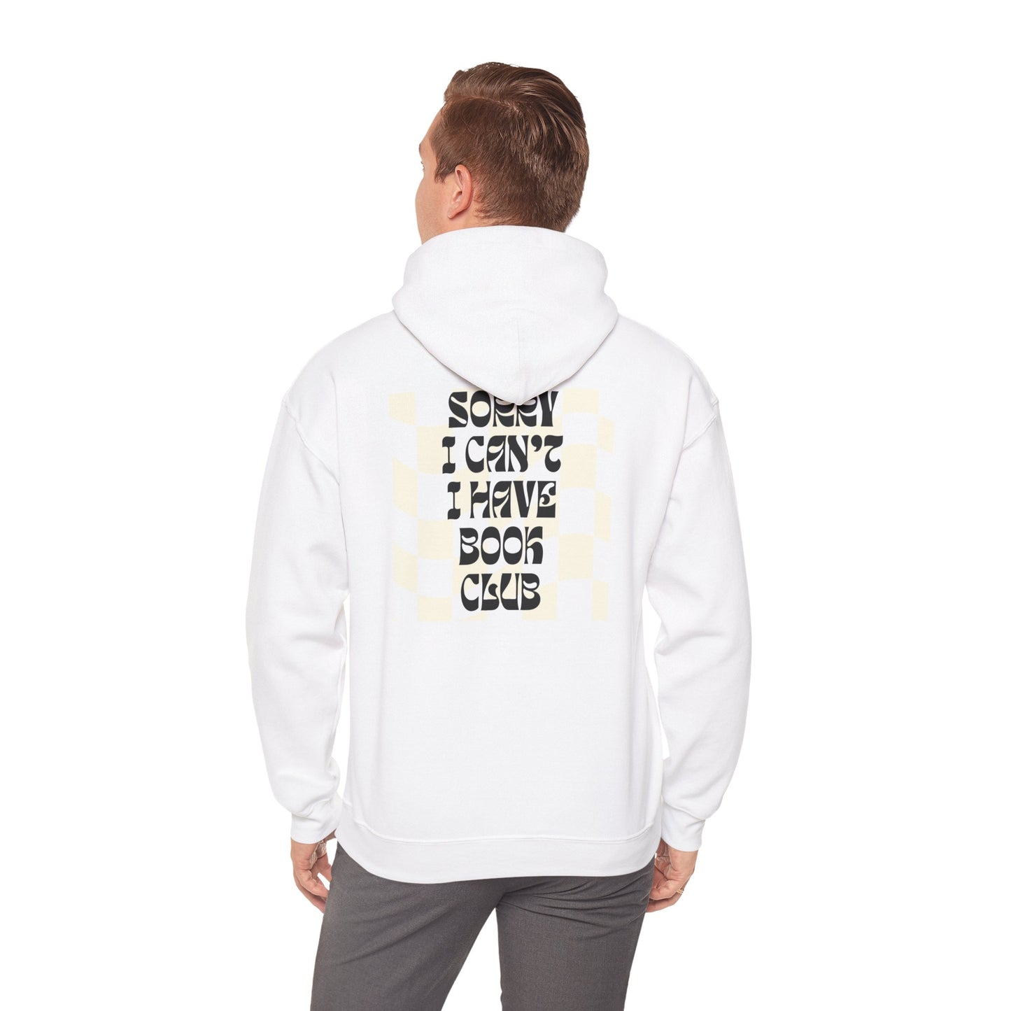 Sorry I Can’t, I Have Book Club Hoodie – Checkered Aesthetic, Bookish Girl Must-Have