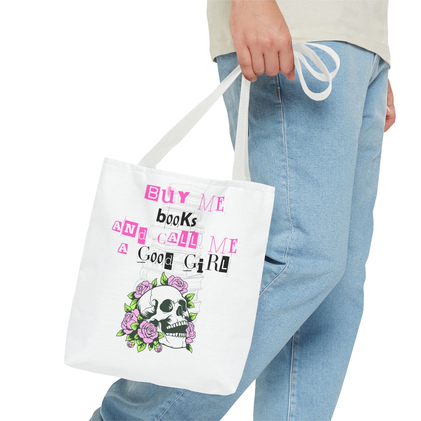 Buy Me Books and Call Me a Good Girl Tote Bag – Dark Romance Aesthetic Bookish Bag
